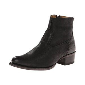 Frye Diana Stitch Short Black Leather Ankle Boots